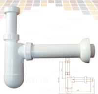 Сифон для умивальника під автопробку Sanit 40x1 1/4"