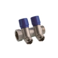 Колектор з вентильними кранами Bianchi 3/4"х2х1/2", синій