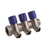 Колектор з вентильними кранами Bianchi 3/4"х3х1/2", синій