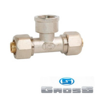 Трійник із внутрішнім різьбленням Gross d16(2,0) x 1/2" x d16(2,0)