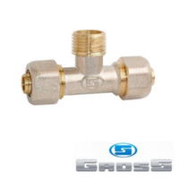 Трійник із зовнішнім різьбленням Gross d16(2,0) x 1/2" x d16(2,0)