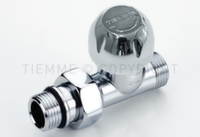Кран радіаторний відсікаючий Tiemme 1/2" ЗЗ кутовий хромований