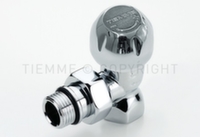 Кран радіаторний Tiemme 1/2" ВЗ кутовий хромований
