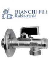 Кран кутовий з фільтром для сантехприладів Bianchi 1/2" х 3/4"