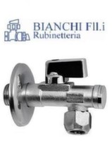 Кран кутовий з фільтром для сантехприладів Bianchi 1/2" х 3/8" цанговий затискач