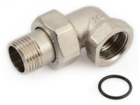 Американка нікельована кутова General Fittings 1/2" ВН з прокладкою o-ring