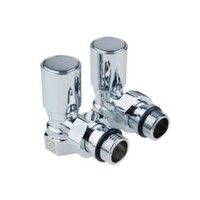 Комплект радаторних кранів Raftec 1/2" кутові хроовані