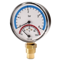 Термоманометр вертикальний Cewal d80 1/2" 0?120 ° С 4 бар