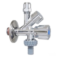Кран здвоєний кутовий Albertoni 1/2" х 3/8" х 3/4"
